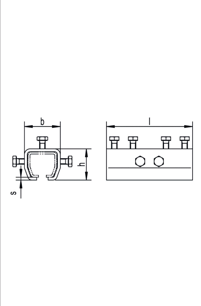 HELM AGRAR 1103 sliding gate clamp 38x36x85mm galvanized steel for mounting rollers on sliding gates
