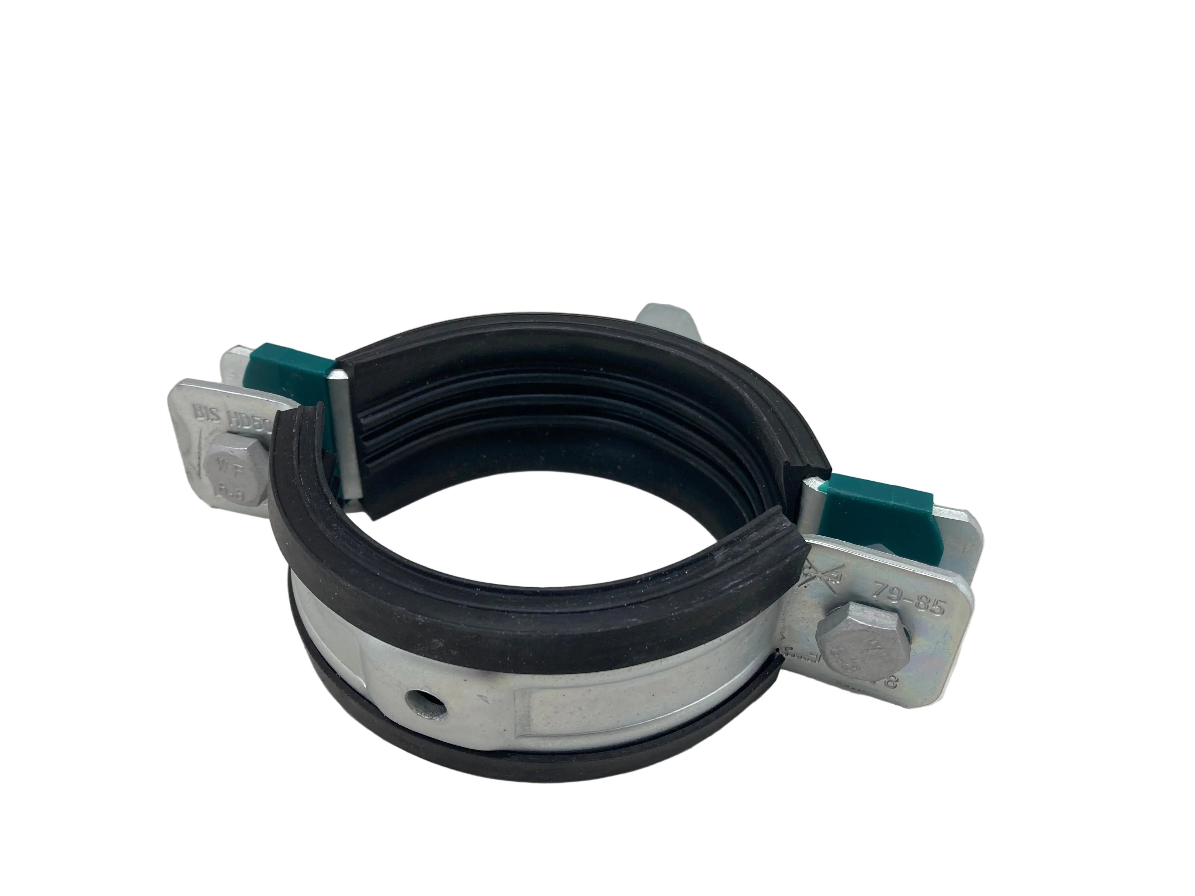 Walraven BIS HD1501 pipe clamp with EPDM rubber for 72-78mm pipes M10/12 thread galvanized steel
