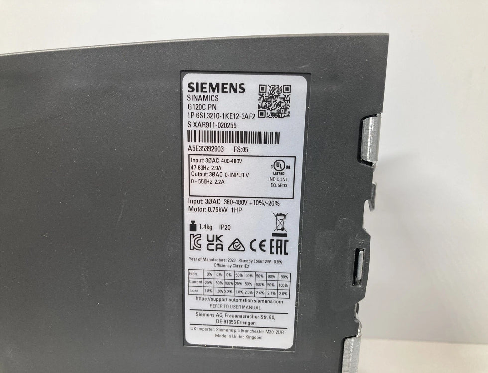 Siemens SINAMICS G120C 3-Phase Infrastructure Converter (6SL3210-1KE12-3AF2)