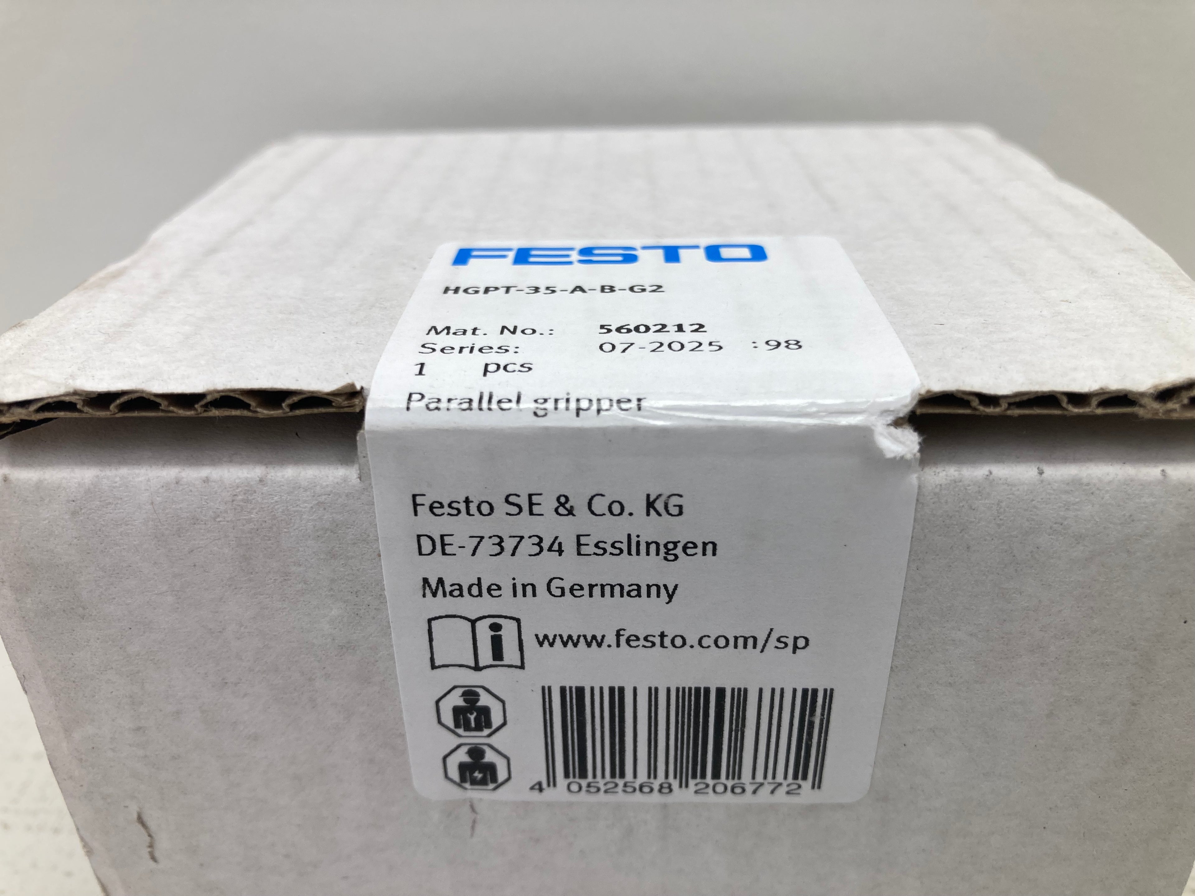 Festo HGPT-35-A-B-G2 pneumatic parallel gripper with aluminum housing

