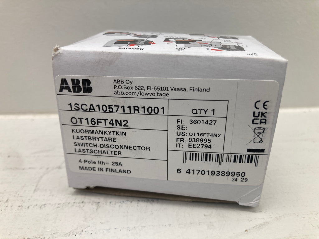 ABB OT16FT4N2 Switch-Disconnector 4-Pole 25A 1SCA105711R1001 - Professionel lastbrytare
