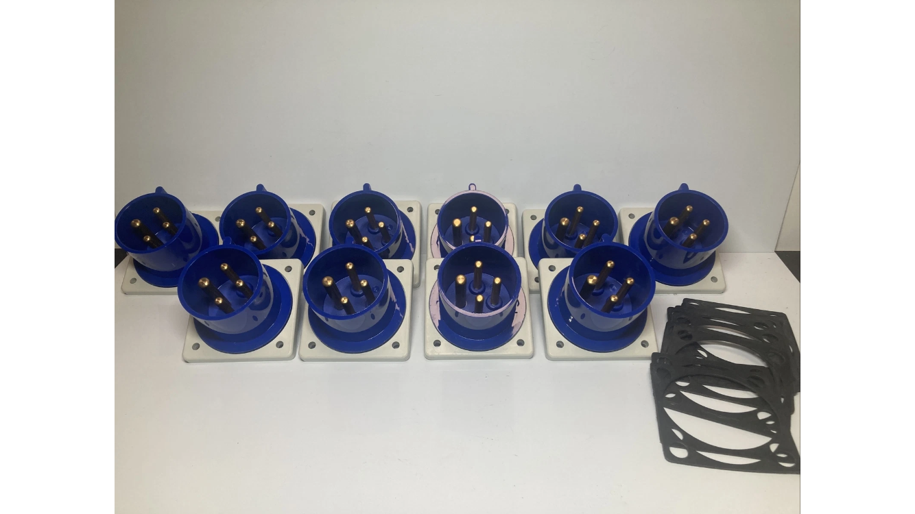 10 pieces.Walther 635409 Pin and Sleeve Inlet 30A/32A 4 Wire 230/250 VAC IP44 CE