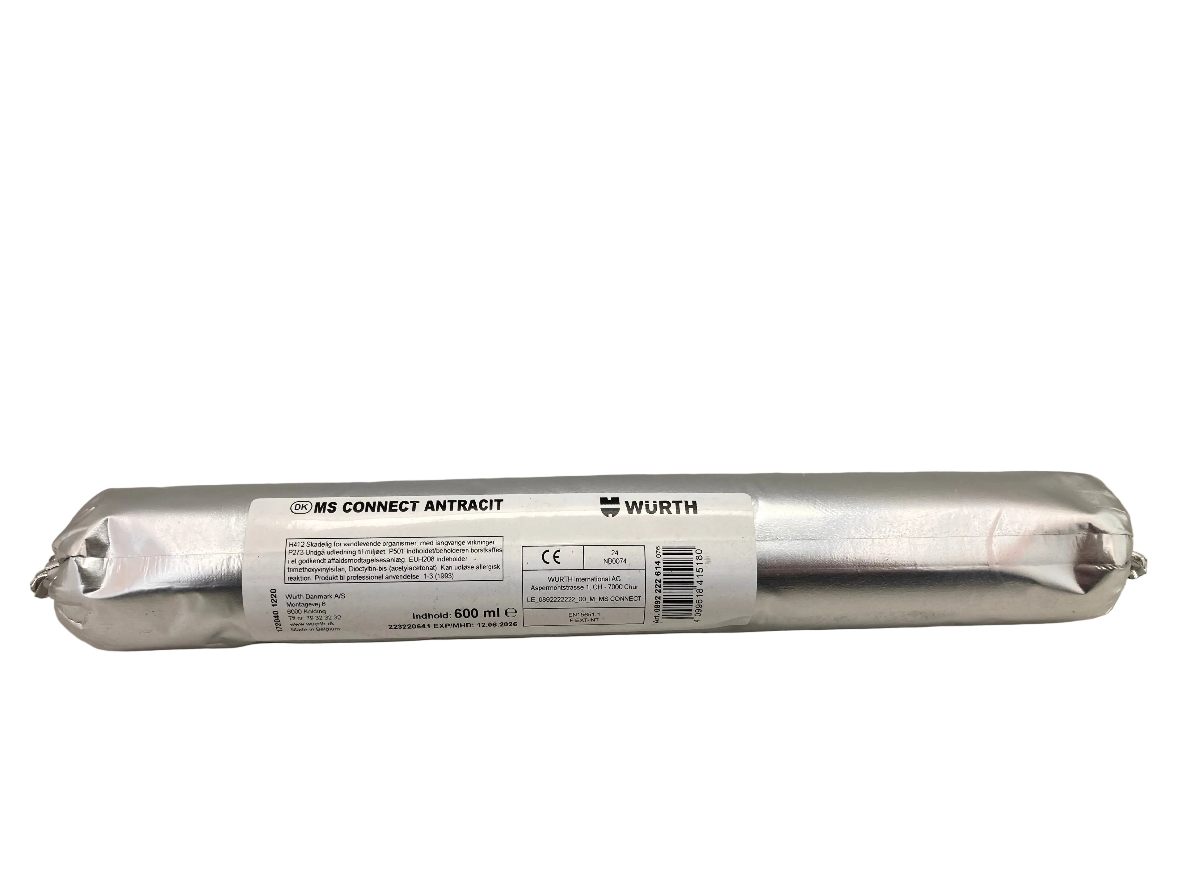 Würth MS Connect antracit montagelim 600ml folie
