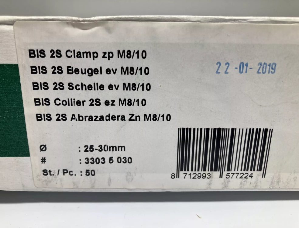 50Pc. Walraven clamp zp m8/10 Ø 25-30mm 33035030 Plumbing