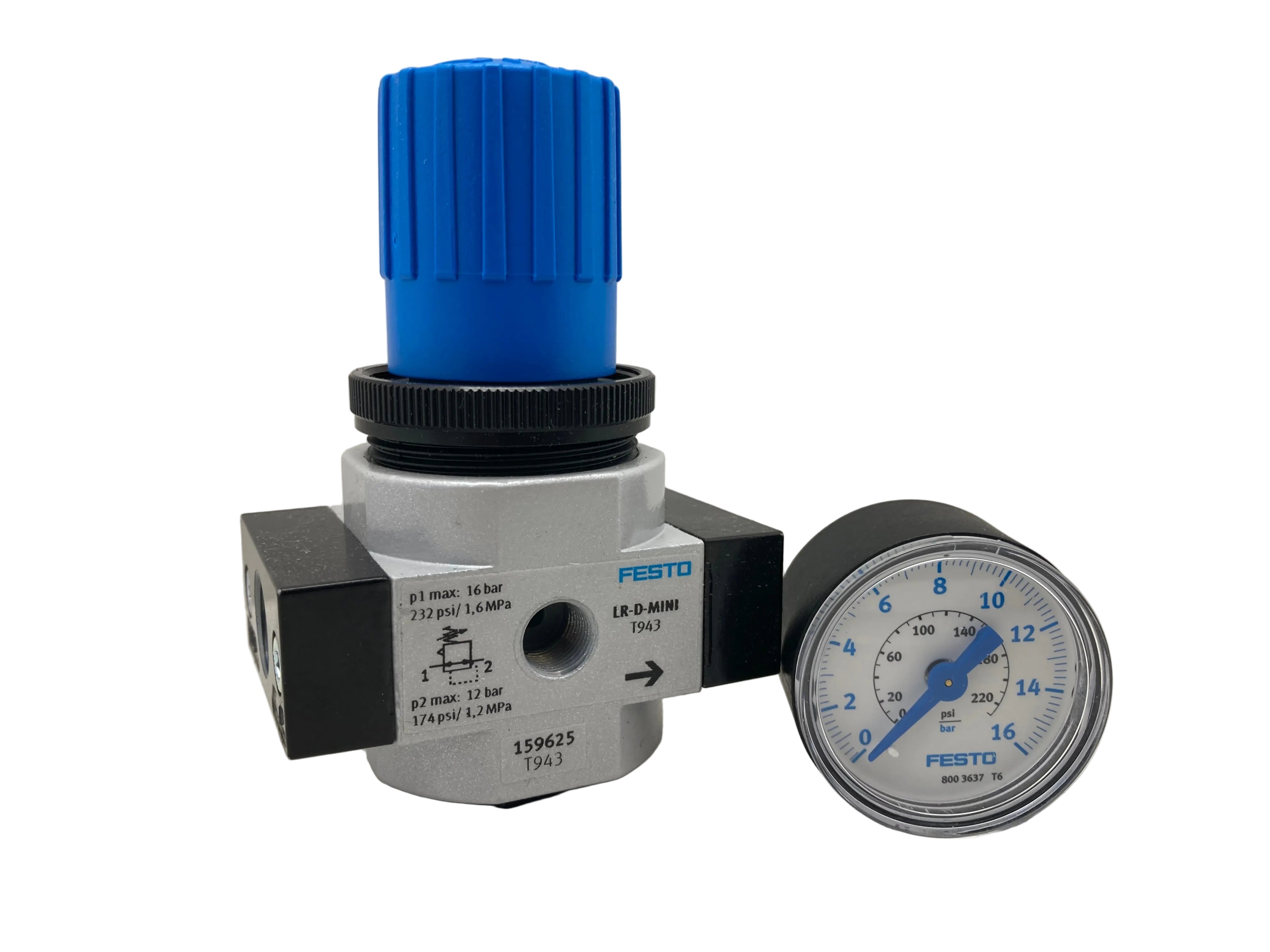 Festo LR-1/4-D-MINI trykreguleringsventil med manometer
