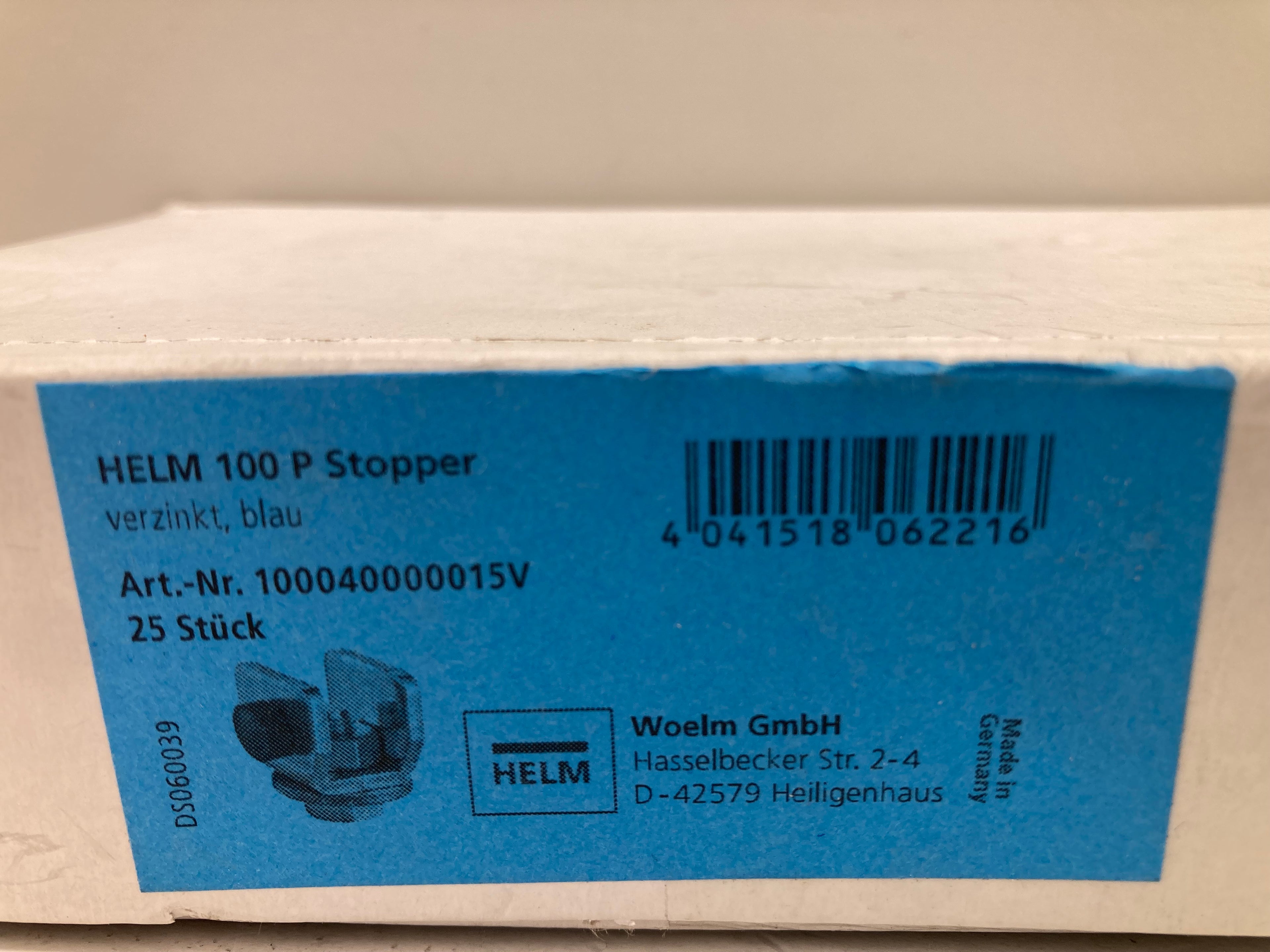 HELM 100 P Stopper galvanized blue for sliding gate systems fastening and guiding rollers
