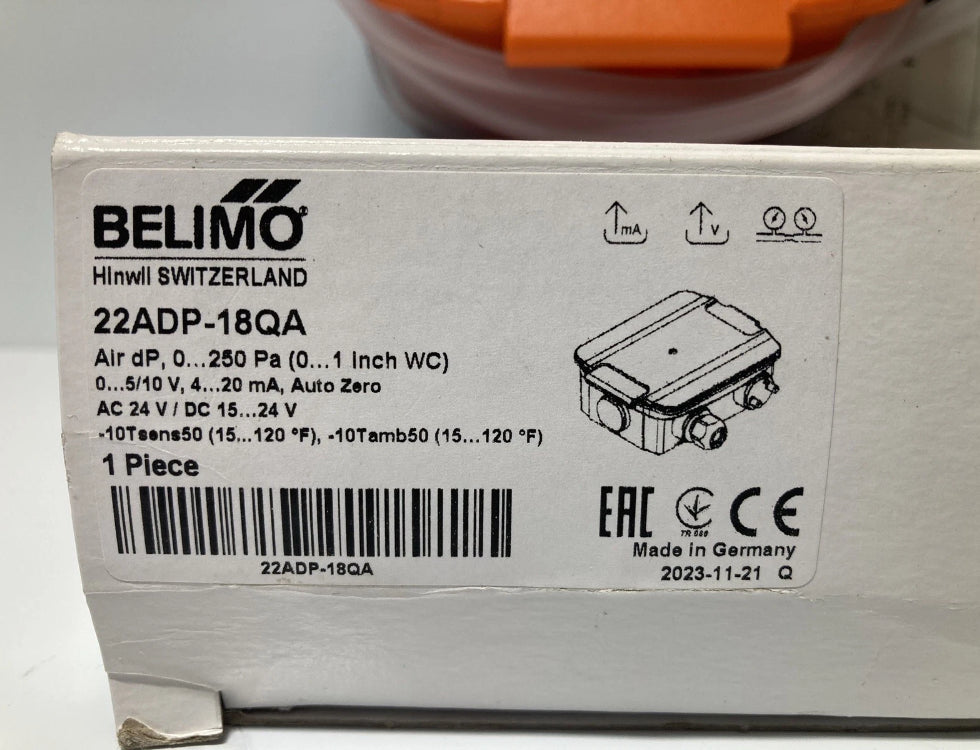 BELIMO 22ADP-18QA Differential pressure air sensor. Parts included: