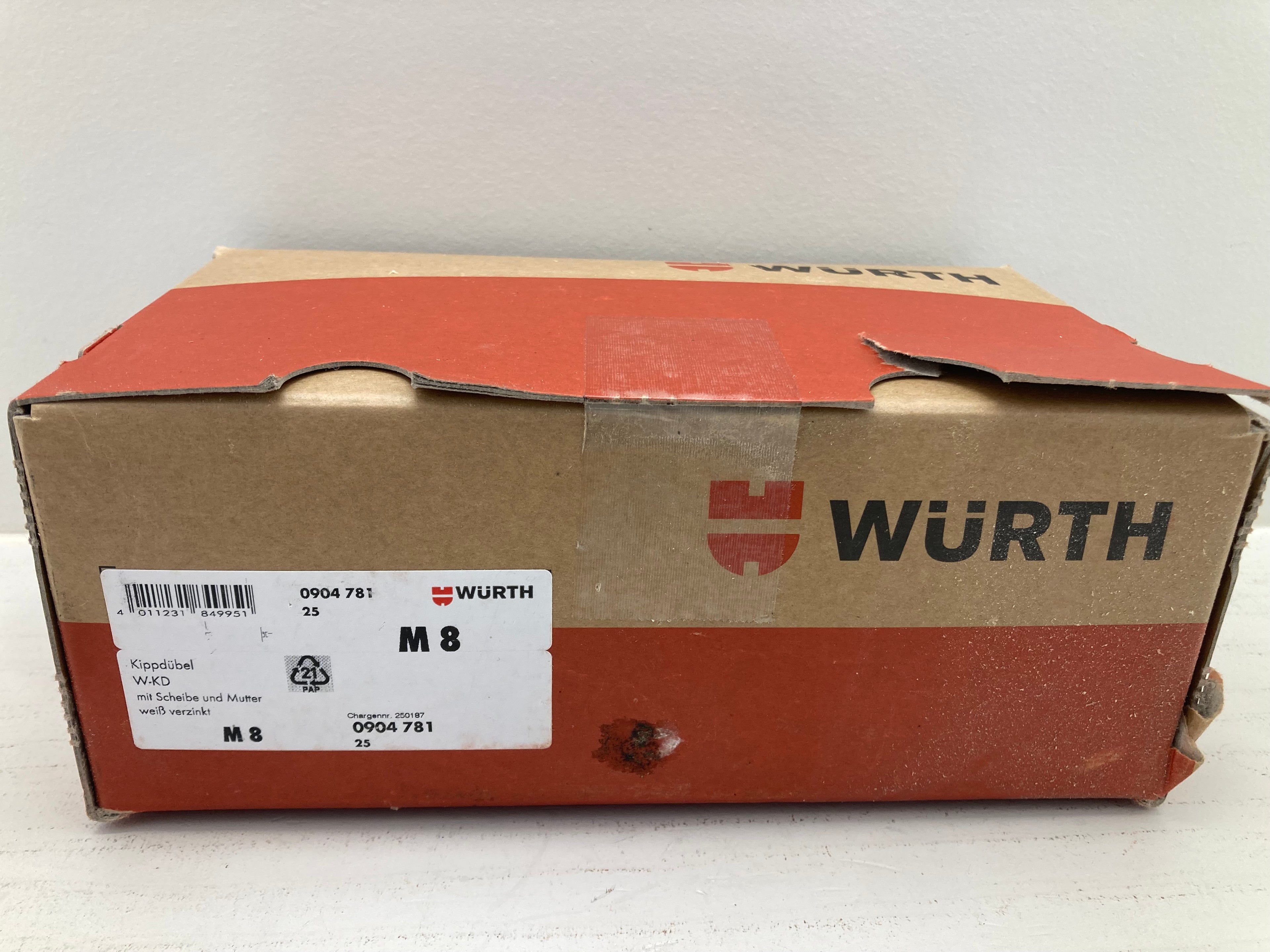 Würth Toggle Anchor WKD M8 with Screw and Nut - 25 pcs. (New)
