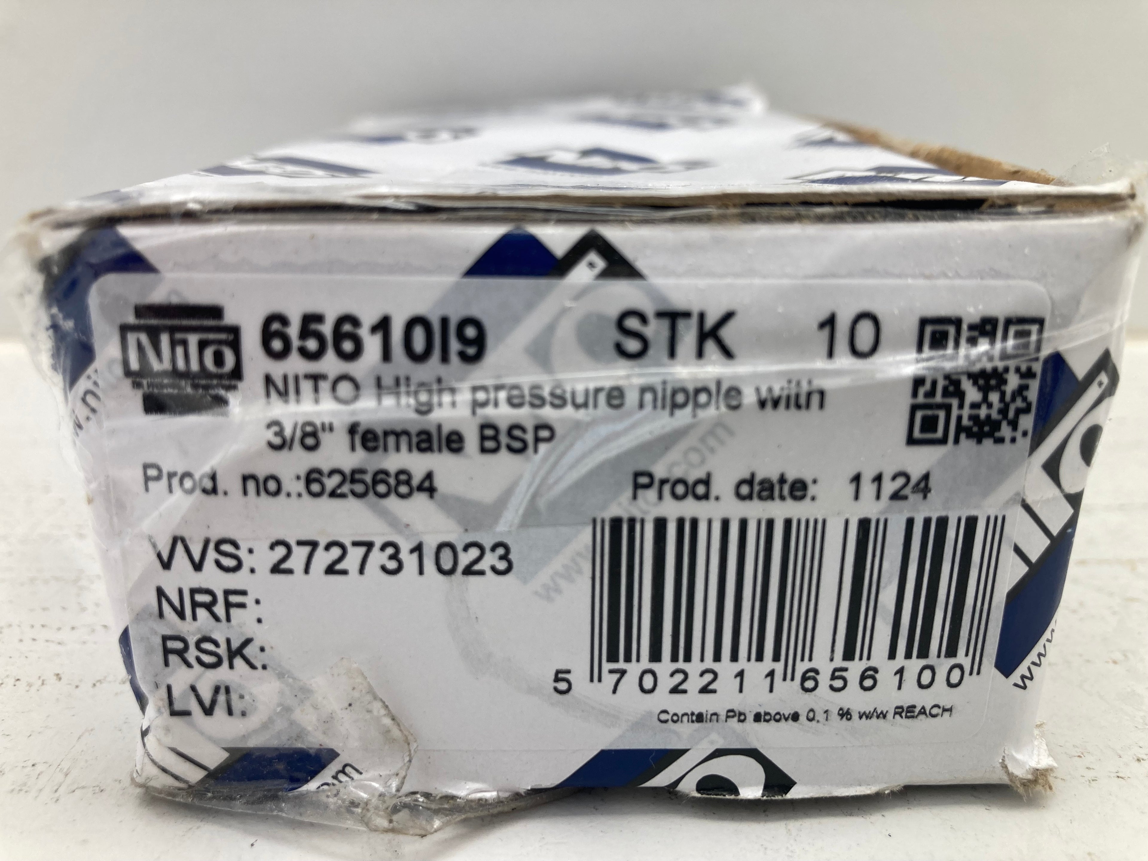 NITO high pressure nipple 3/8" female BSP 65610I9
