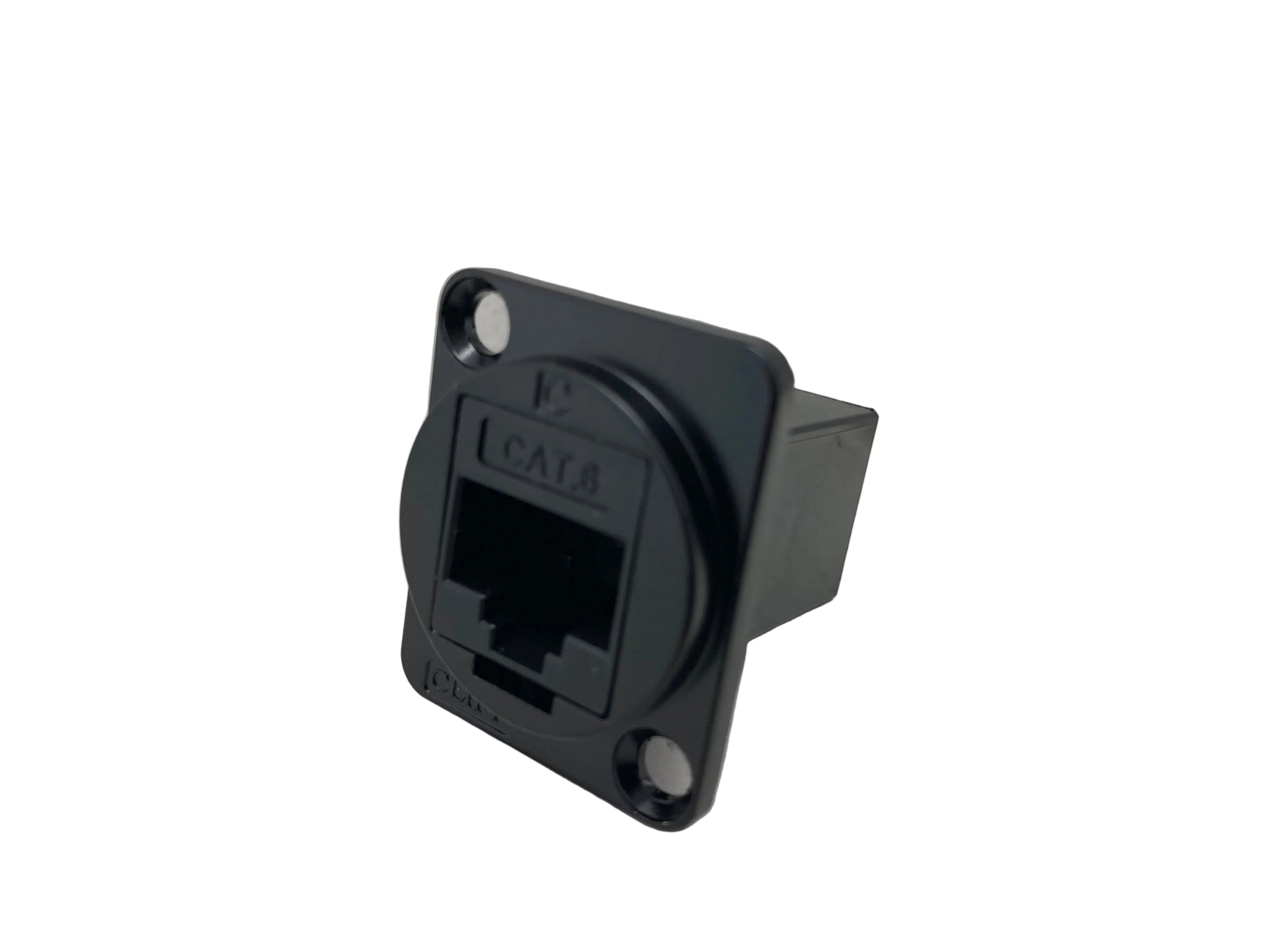 RS PRO 916-0255 RJ45 panel mount connector Cat5e shielded D-type chassis mount
