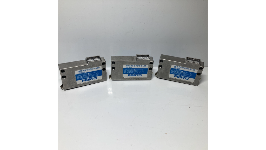 Festo SOE-RS-Q-PS/O-S-LED 35 540 Optical Sensor - 3 pcs. optical sensor with LED indicator for industrial automation
