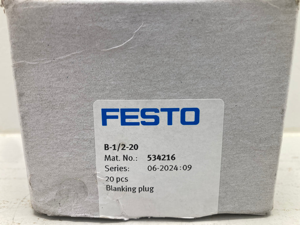Mærke: Festo
Model: B-1/2-20
Varenummer: 534216