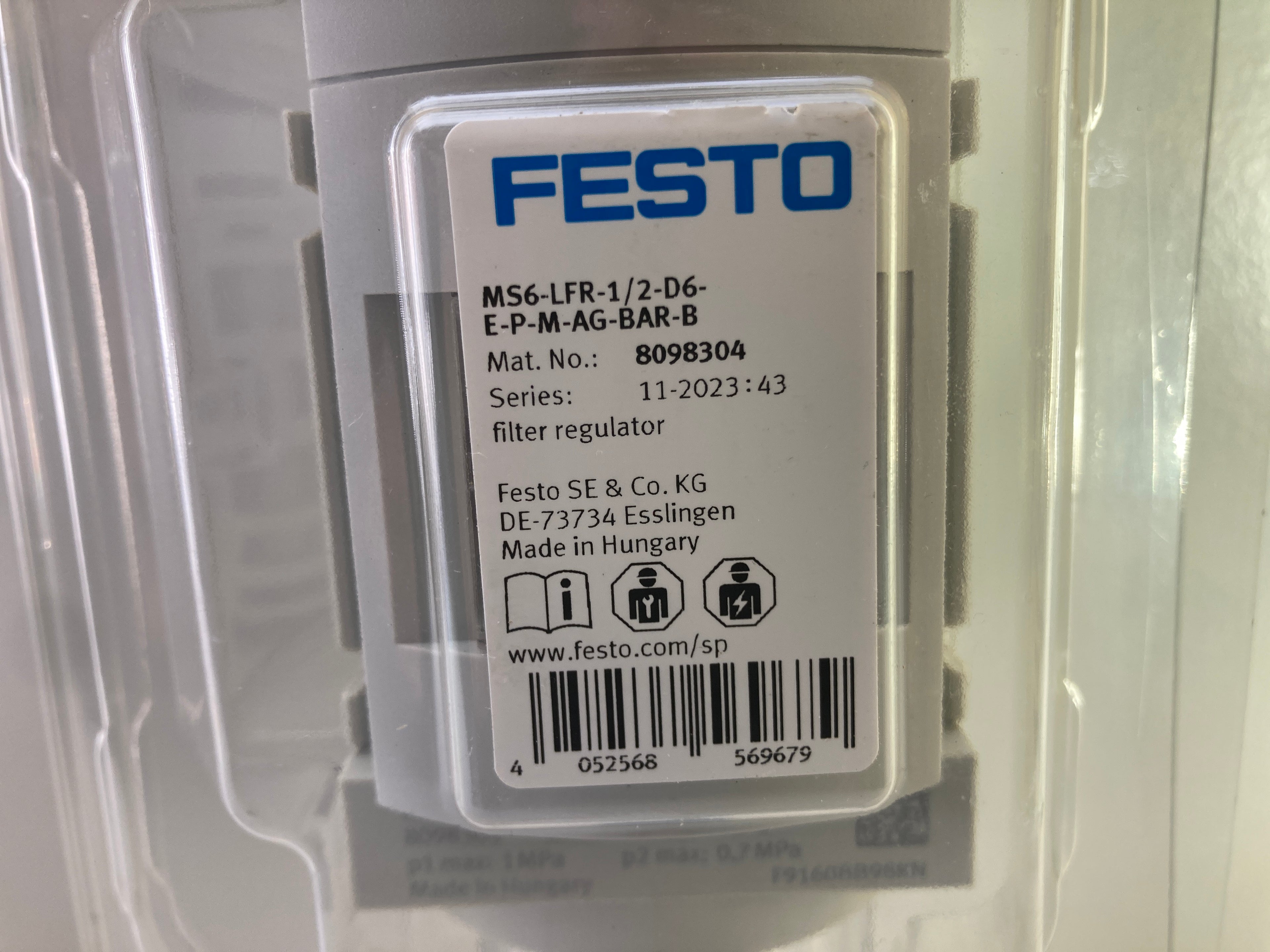 FESTO 8098304 MS6-LFR Luftbehandling FILTER
