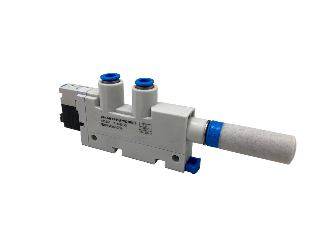 Festo VN-10-H-T3-PQ2-VQ2-RO1-B vacuum generator 532640 with push-in connections for industrial automation made in Hungary
