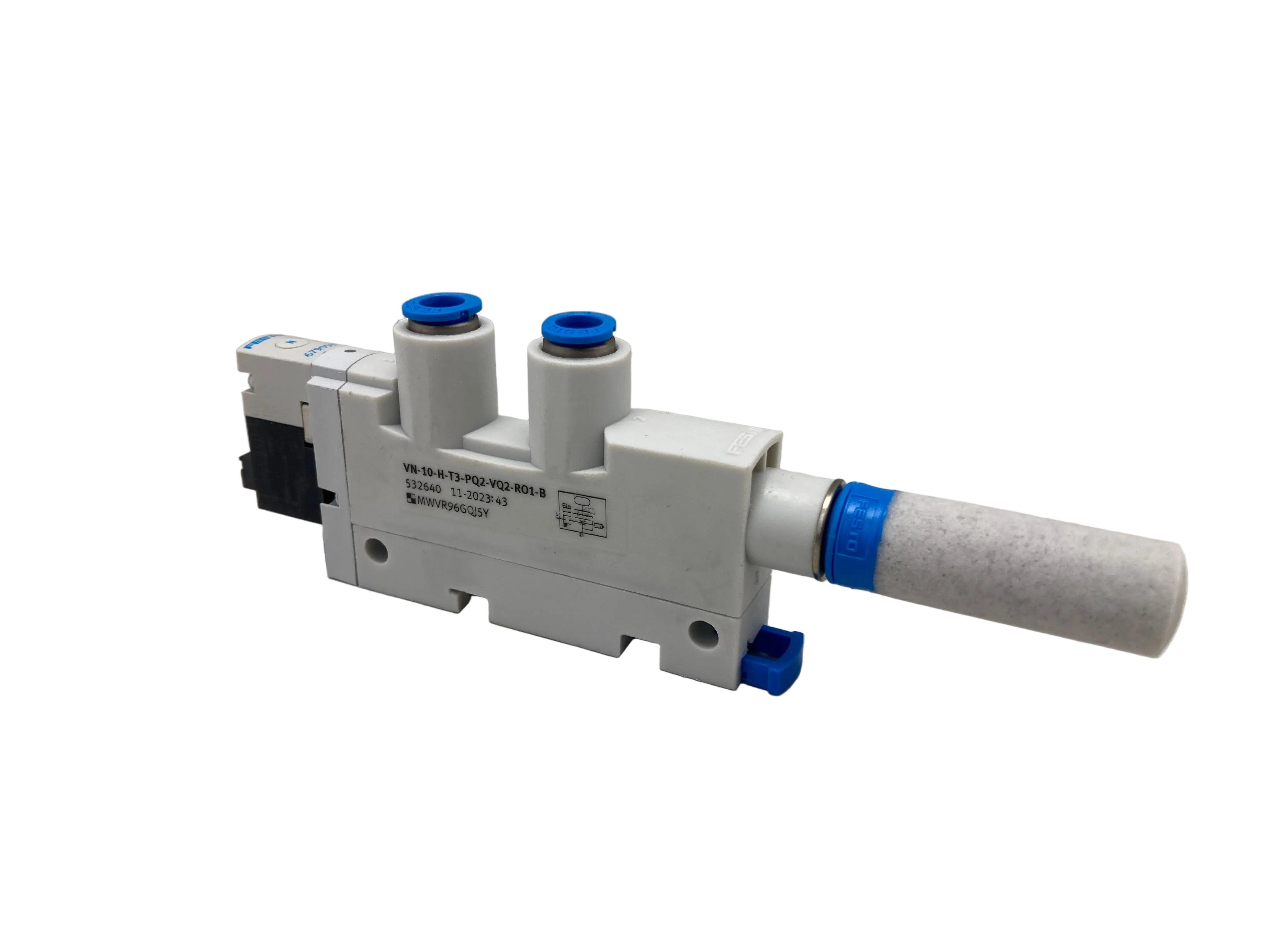 Festo VN-10-H-T3-PQ2-VQ2-RO1-B vacuum generator 532640 with push-in connections for industrial automation made in Hungary
