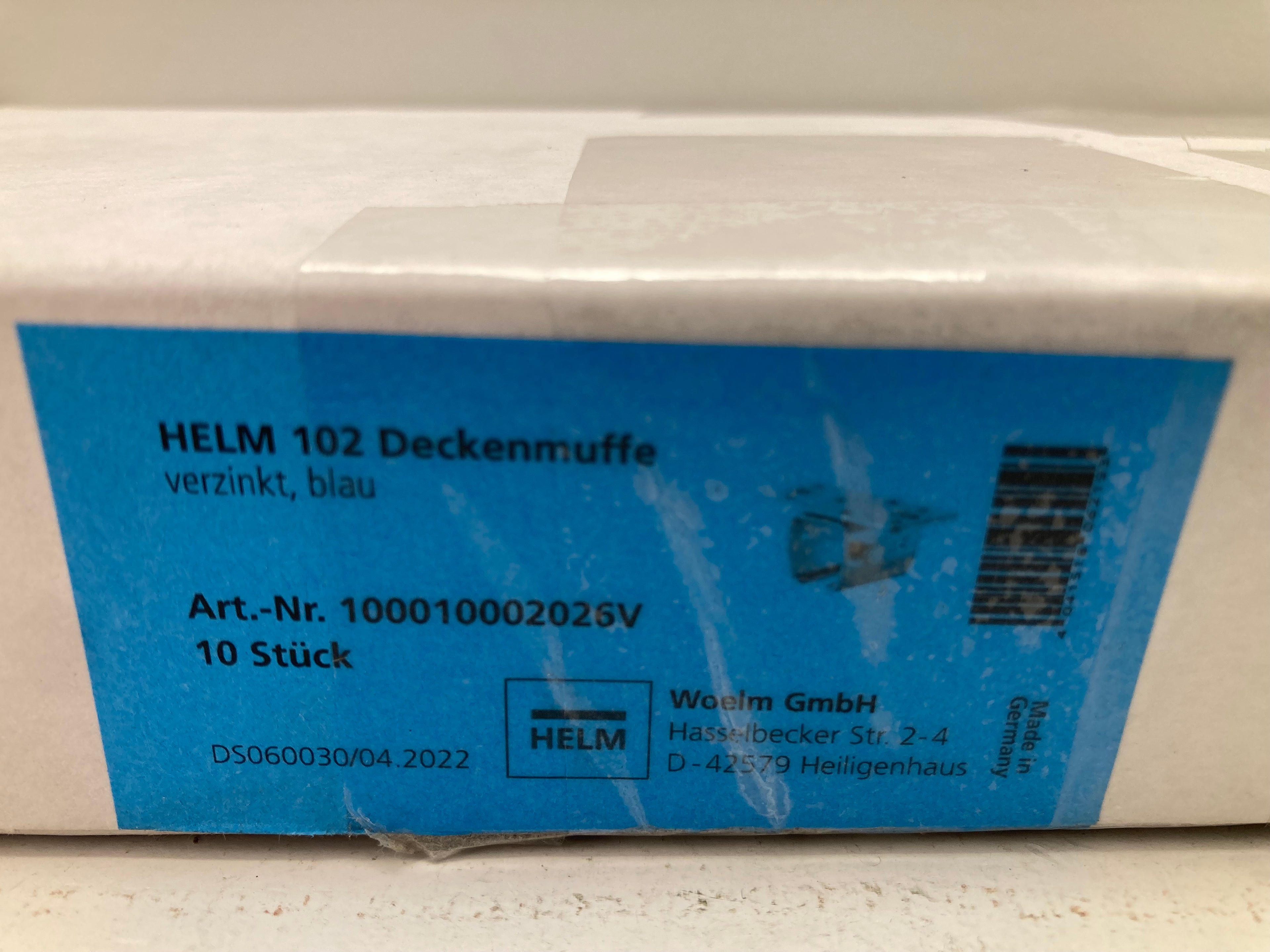 HELM 102 Loftmuffe Deckenmuffe ceiling sleeve galvanized blue for sliding gate systems ceiling mounting
