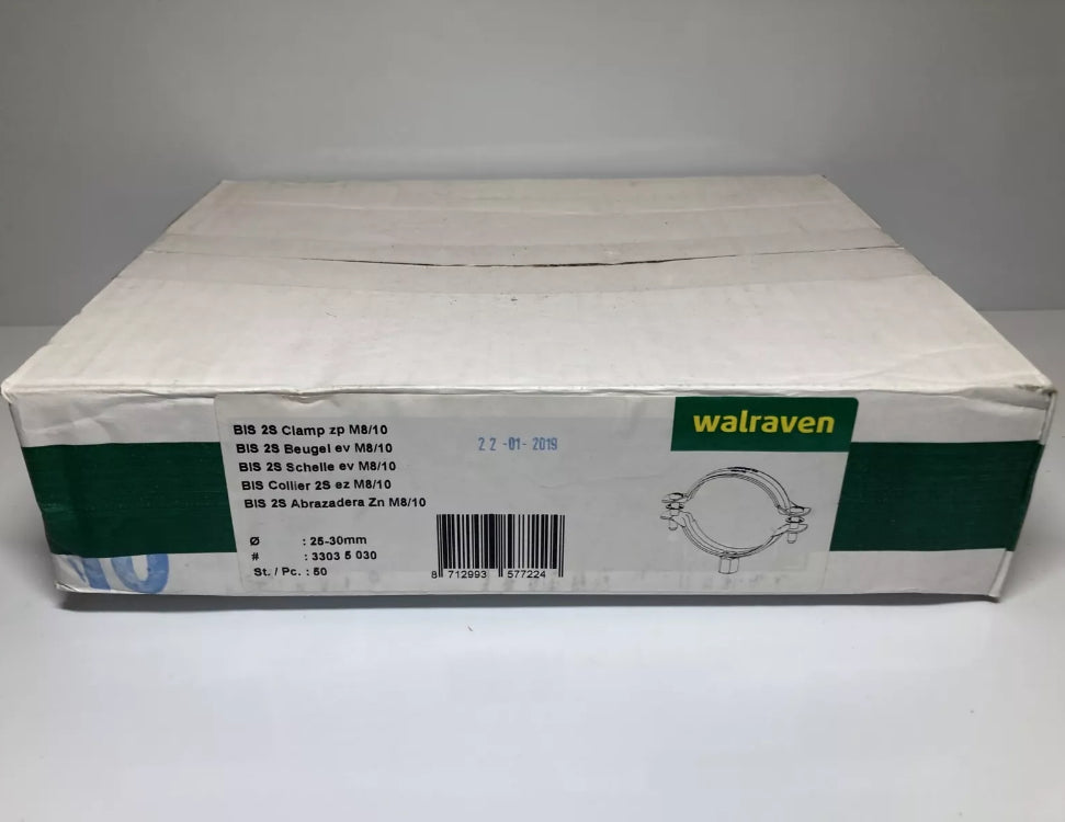 50Pc. Walraven clamp zp m8/10 Ø 25-30mm 33035030 Plumbing