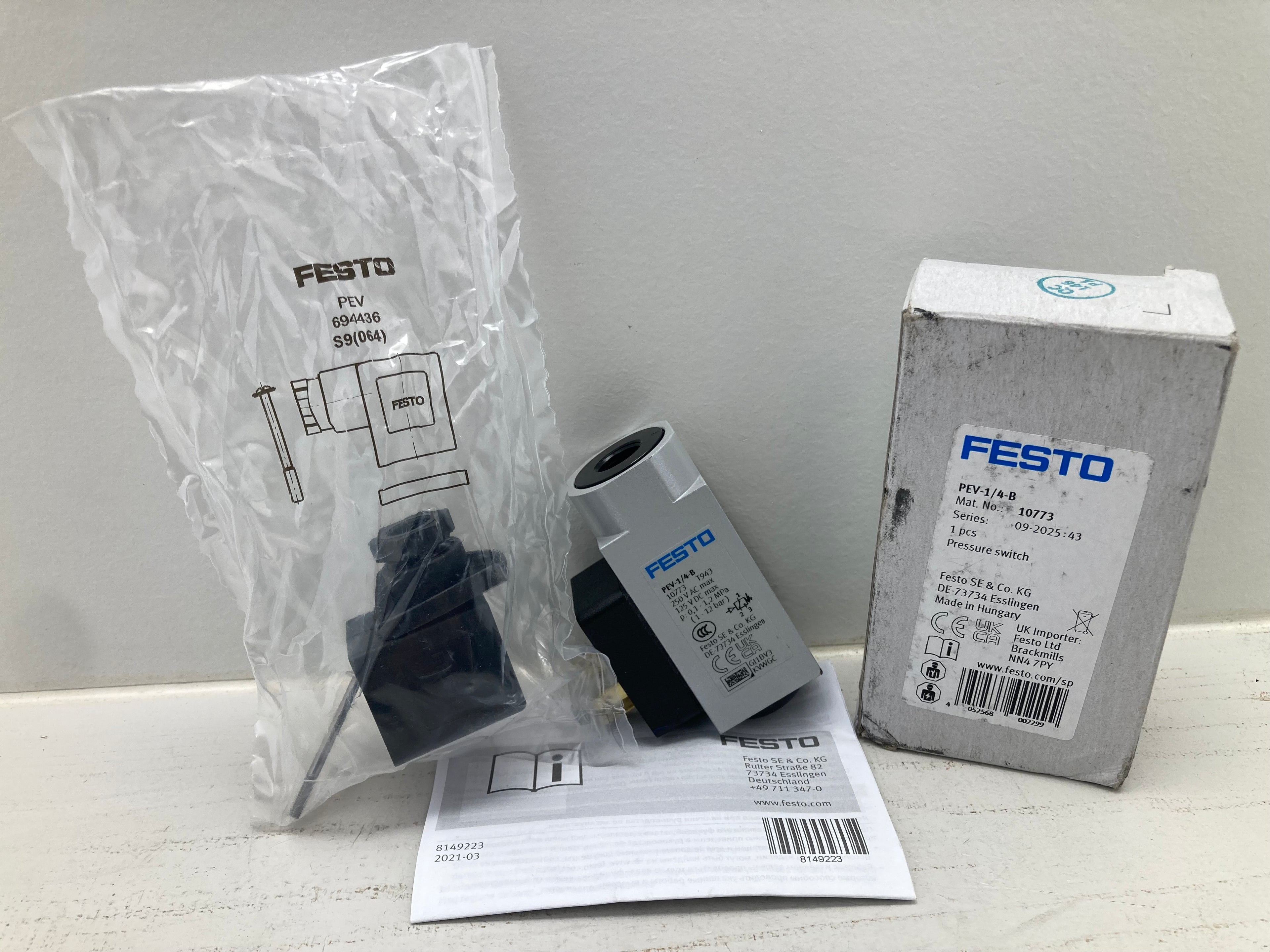 Festo PEV-1/4-B trykafbryder 0.1-1 MPa
