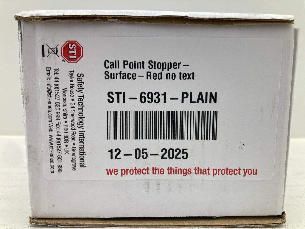 STI Call Point Stopper STI-6931-PLAIN surface mount red protective cover for fire alarms
