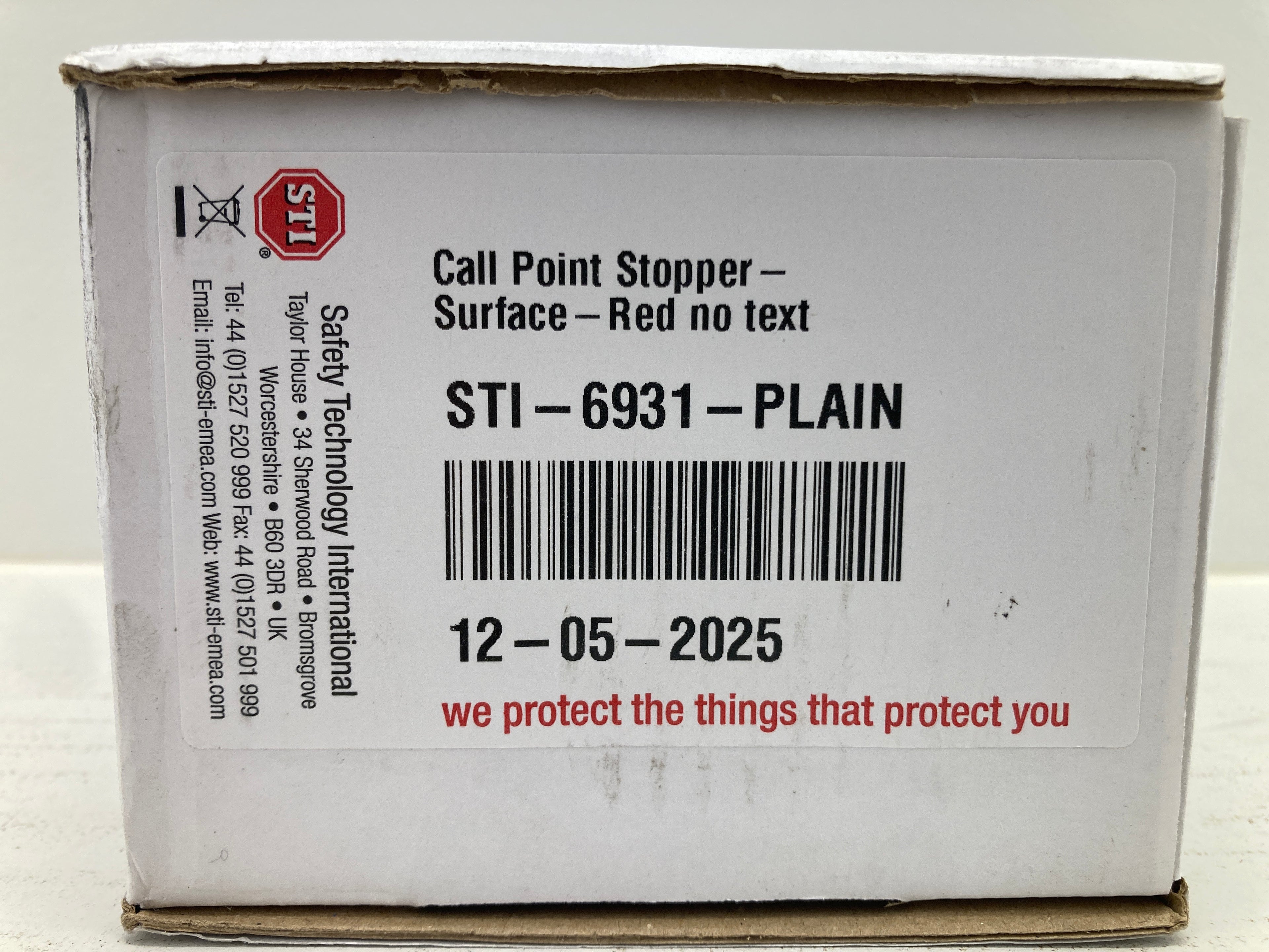 STI Call Point Stopper STI-6931-PLAIN surface mount red protective cover for fire alarms
