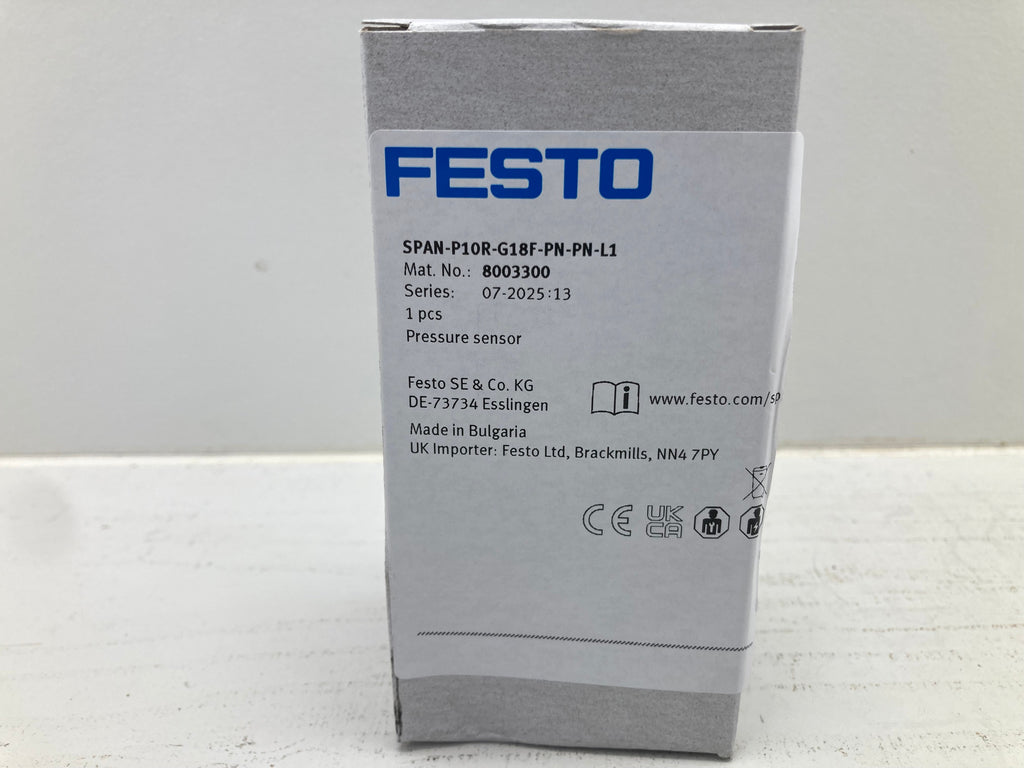 Festo SPAN-P10R-G18F-PN-PN-L1 pressure sensor 10 bar LCD display
