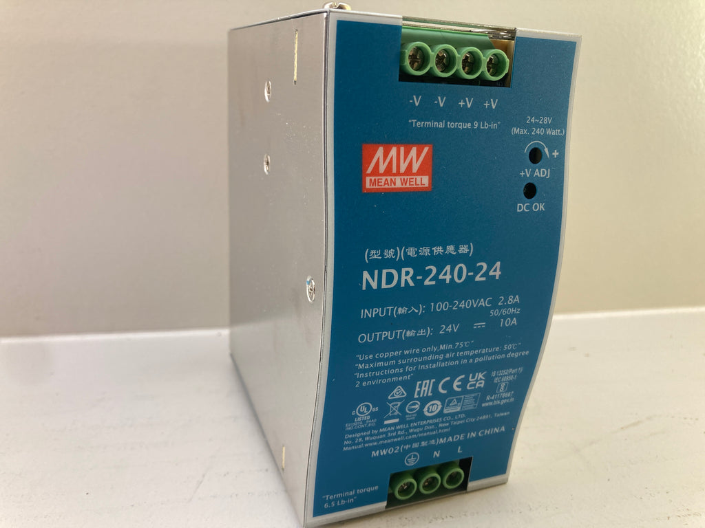 Mean Well NDR-240-24 DIN rail power supply 24V 10A 240W industrial
