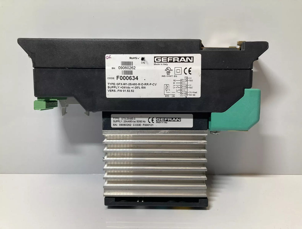 GEFRAN GFX-M1-25/480-M-D-RR-P-CV temperature controller for industrial process control
