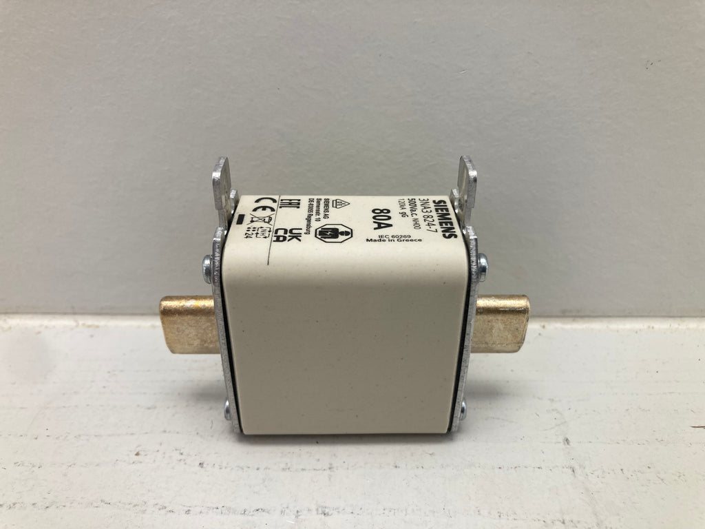 Siemens 3NA3 824-7 HRC Fuse-Link NH00 80A 500V - 3 stk. professionelle sikringer
