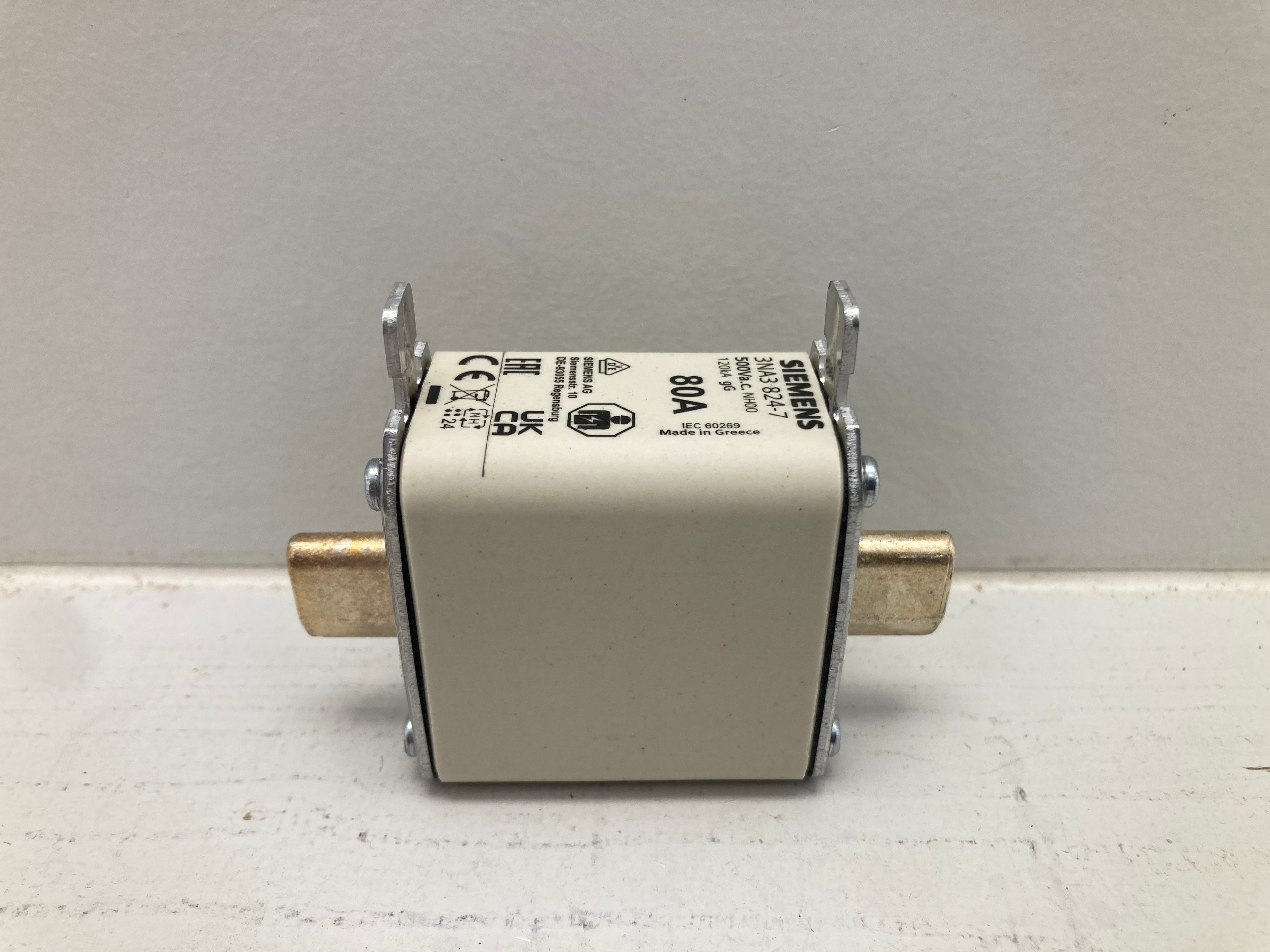 Siemens 3NA3 824-7 HRC Fuse-Link NH00 80A 500V - 3 stk. professionelle sikringer
