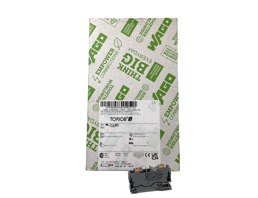 WAGO 2206-1201 terminal block TopJobs 2-leder klemmeblok DIN rail pakke 50 stk
