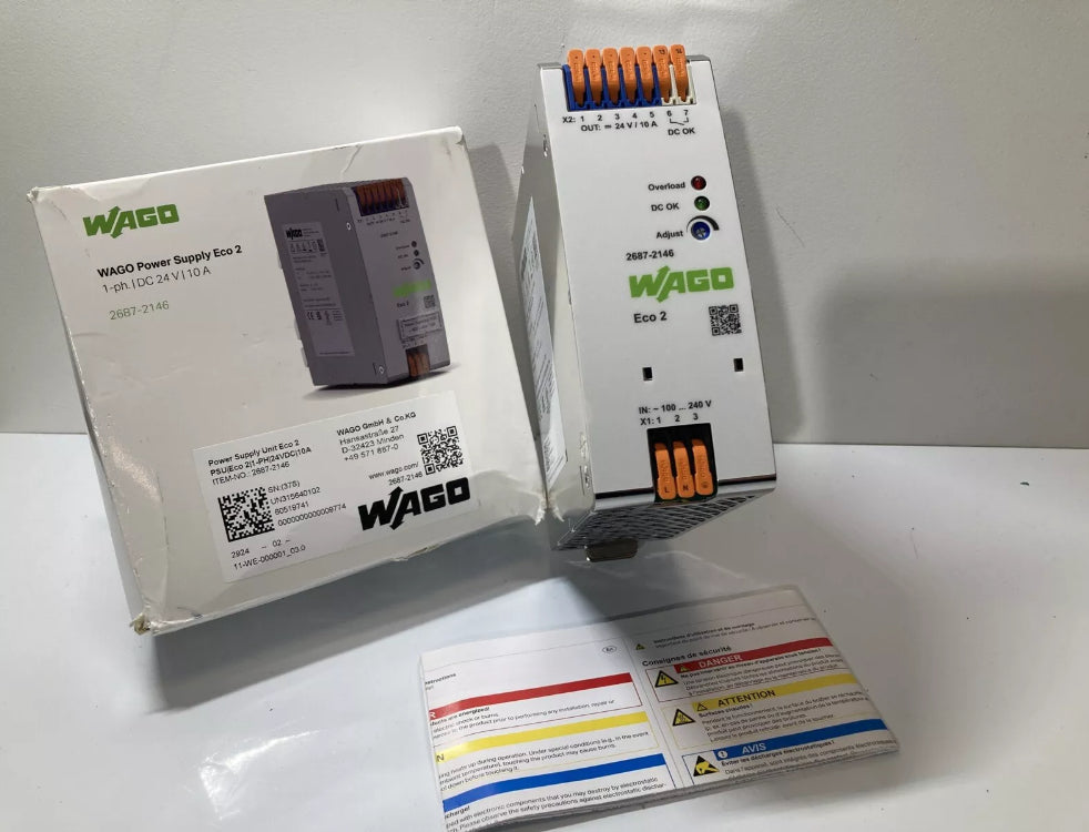 2687-2146 Wago Power Supply Eco 2 . 1ph. DC24V. 10A