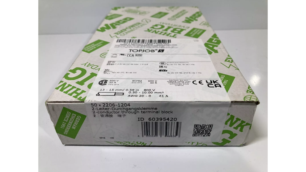 Wago 2206-1204 TopJobS Terminal Block - 50 pcs. (New)