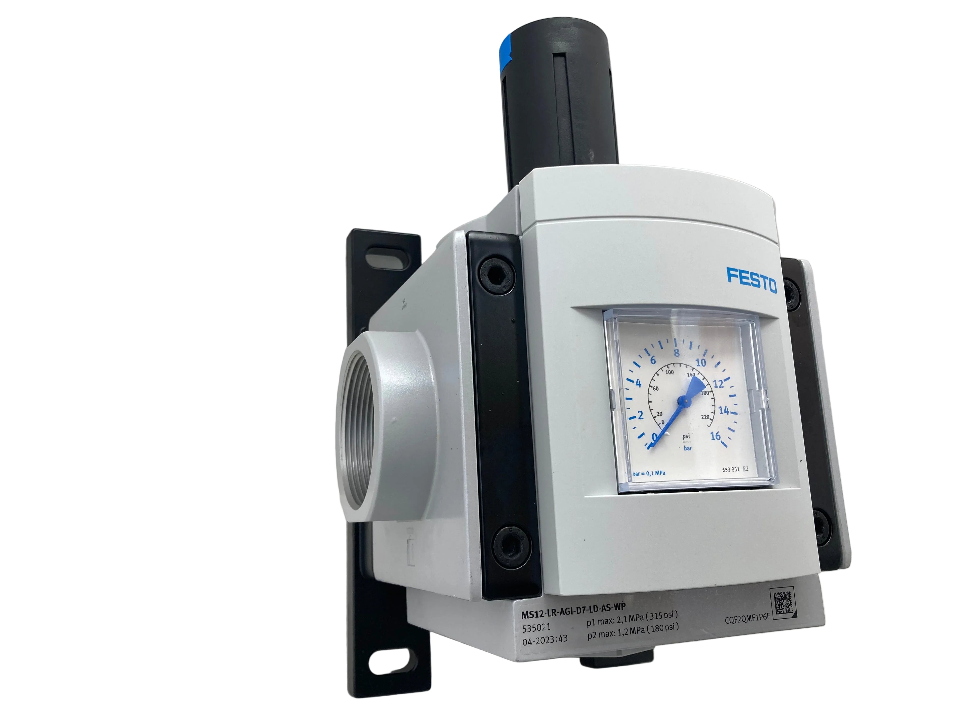 Festo MS12-LR-AGI-D7-LD-AS-WP service unit air treatment pressure gauge pneumatic
