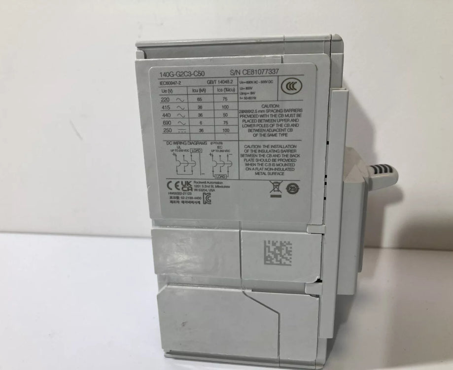 Allen-Bradley 140G-G2C3-C50 circuit breaker 50A 3-pole 480V for industrial electrical panels
