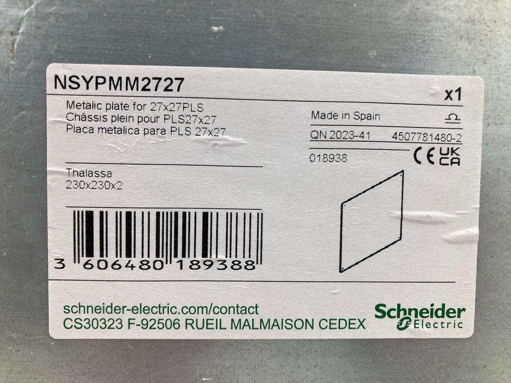 Schneider Electric NSYPMM2727 Metallic Plate 27x27 PLS (New)