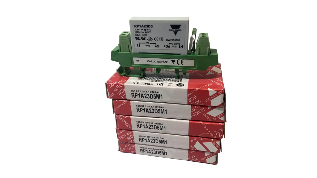 Carlo Gavazzi RP1A23D5M1 solid state relay 230V 5A DIN rail
