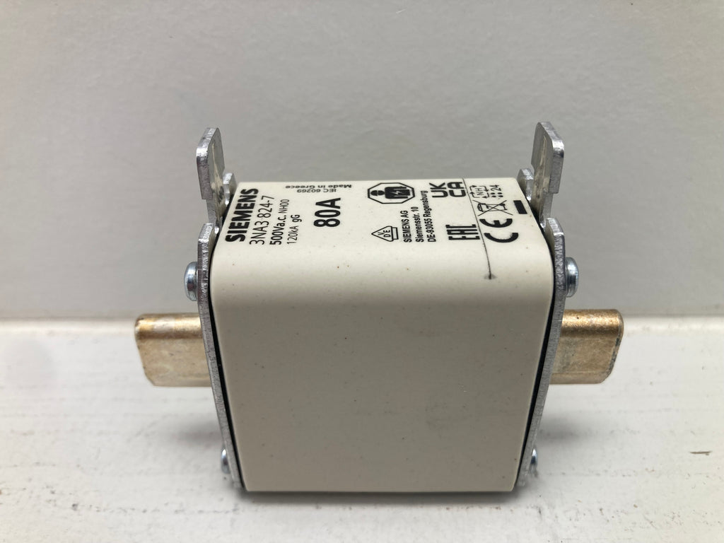 Siemens 3NA3 824-7 HRC Fuse-Link NH00 80A 500V - 3 stk. professionelle sikringer
