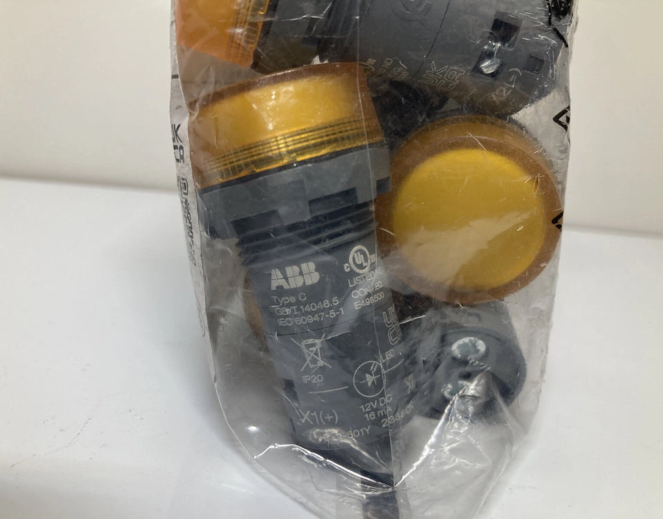 ABB CL2-501Y Indicator Light LED 12V DC 16mA Yellow - 10 pcs. (New)