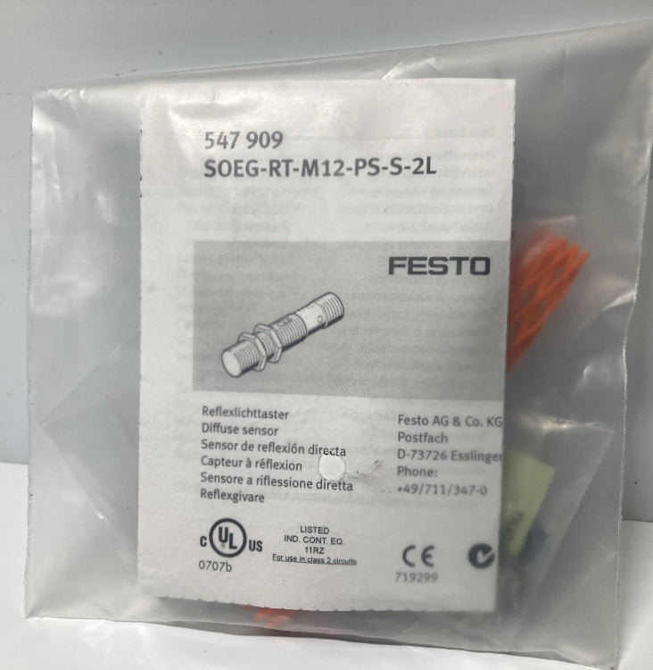 Festo SOEG-RT-M12-PS-S-2L proximity sensor M12 gevind pneumatisk automation

