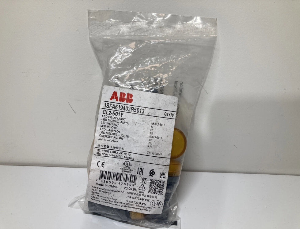 ABB CL2-501Y Indicator Light LED 12V DC 16mA Yellow - 10 pcs. (New)