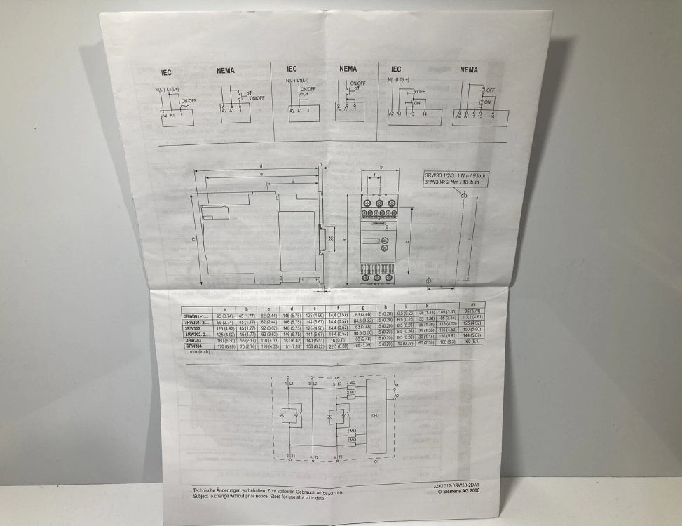 Siemens 3RW3028-1BB04 Sirius Soft Starter 200-480V 230/11 400/18.5KW. AC 24V