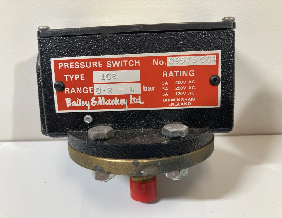 Bailey & Mackey Ltd Type No 108 .4 Bar. Pressure Switch. Fast Shipping.