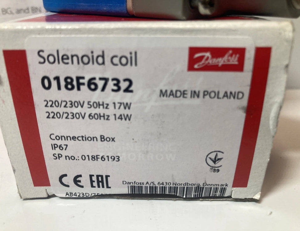 DANFOSS SOLENOID COIL 018F6732 (New)