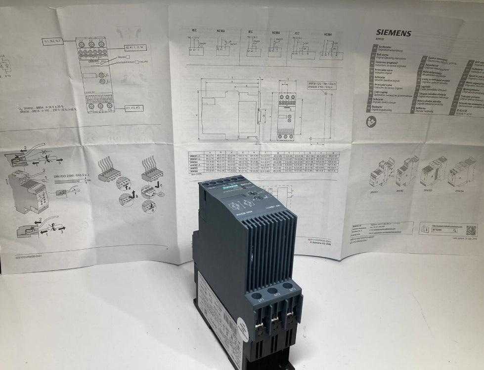 Siemens 3RW3028-1BB04 Sirius Soft Starter 200-480V 230/11 400/18.5KW. AC 24V