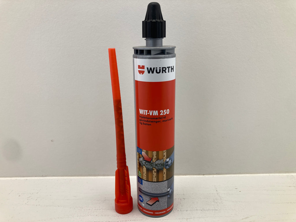 Würth WIT-VM 250 injektionsmørtel 300ml 2-komponent forankring beton murværk

