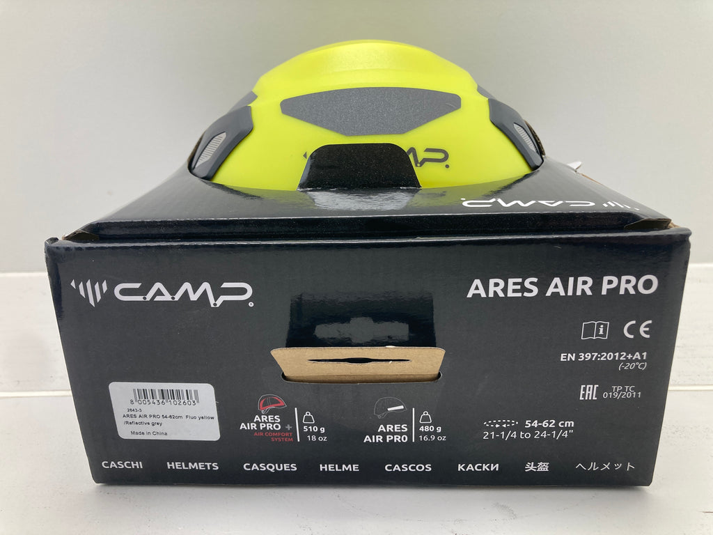 CAMP Ares Air Pro climbing helmet yellow ultralight ventilated
